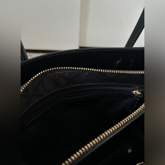 Michael Kors Mercer Satchel Accordian Tote Black Leather Handbag Large - Picture 6 of 7